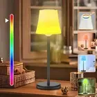 Cordless Table Lamps,Cordless Small Table Lamp Rechargeable,RGB Modes & 3 Col...