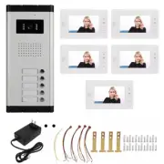 7 inch Monitor Video Door Phone Kit 5 Units Apartment Video Intercom System