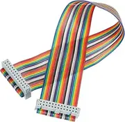 uxcell 1 Pcs 26 Pin Flat Rainbow Ribbon Cable FC/FC Female Connector 1FT 2.54mm Pitch Breadboard Jumper Wires for Electronic Projects