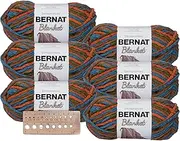 [Bernat] Blanket Acrylic Yarn - 6 Pack with Pattern (Cozy Cabin)