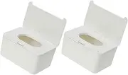 CIMAXIC 2pcs Portable Wipe Dispensers Reusable Wipe Holders Easy Clean Storage Container Modern Design for Home Travel