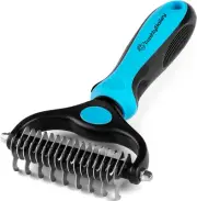 Dematting and Deshedding Comb for Dogs and Cats Grooming Tool - Mat Remover - Sa