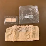 Wasy Comforts Women's 36 B-D Nude Removable Strap Strapless Lace Trim Bra NWT