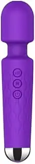 Vibrator Wand,Female Adult Sex Toys & Games, Wand Massager,Dildo,Clitoris Stimulator Sex Toy,Sex Vibrators,with 8 Speeds of Pleasure & 20 Patterns,Waterproof,Vibrating Wand for Her Pleasure (Purple)