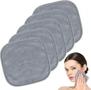 5 Pack Make Up Remover Cloth, 7.87 * 7.87in Flannel Face Cloth Face Wipes for Make Up Removing (Grey)