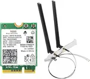 Sukiola 1650i AX201NGW WiFi Card+2x8DB Antenna+Baffle 3000Mbps WIFI6 2.4G/5G Cnvio2 Bluetooth 5.1 WiFi Adapter for Win10/Win11