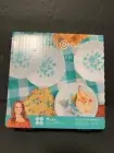 Set of 4 Pioneer Woman Signature Corelle Evie Teal Appetizer Plates 6.75" NEW