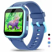 Kids Smart Watch with Puzzle Games HD Touch Screen Camera Video Music Player Pedometer Alarm Clock Flashlight Fashion Kids Smartwatch Gift for Age3+ (Blue)