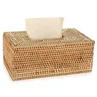 Tissue Box Cover Rectangle Tissue Box Rattan 10 x 5.9 Inch/Rectangular Yellow