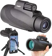 Gosky 12X50 High Power Prism Monocular Smartphone Holder and Handheld Tripod Kit- Waterproof/Fog-Proof/Shockproof Grip Scope -for Hiking,Hunting,Climbing,Birdwatching Watching Wildlife and Scenery