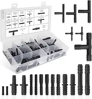 113 Pcs Vacuum Connector kit, Including Hose Tee Connectors and Hose Reducer Connectors, 12 Sizes Automotive Vacuum Tubing Connector for Replacing Vacuum Hoses