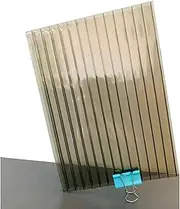 12 Pieces Double Wall Polycarbonate Greenhouse Panel, Insulated Clear Polycarbonate Roof Sheet, Easy to Cut Covering Sheet for Outdoor Gardening, Agriculture(Brown,1.05X1m-4mm)