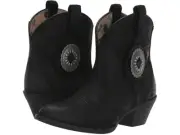 Ariat Cantina Western Concho Black Suede Pull-On Boots Bootie 7 Womens