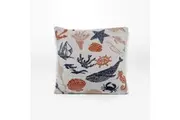 Rayell Kids Lounge Bed Cushion Atlantic Sealife Natural Cream 45x45cm Home Decor