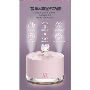 [酷奔車品]Hello Kitty 可愛旋轉桌面補水噴霧 USB 充電音樂加濕器盒