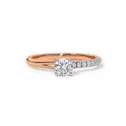 Modern Elegant Round Brilliant Cut Lab Grown Diamond Engagement Promise Ring Her