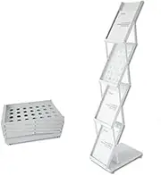 Portable A4 Brochure Holder Literature Display Stand Catalogue (WHITE)