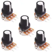 5 x 1K Reverse Logarithmic 16mm Potentiometer with Soft Touch Knob