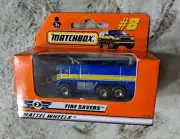 1998 MATCHBOX SUPERFAST #8 BLUE FIRE SAVERS TRUCK NEW IN BOX