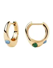 [PDPAOLA] Coral Hoop Earrings in Gold