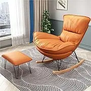 VERYMUSH Glider Rocker Chair with Ottoman Single Sofa Lazy Leisure Recliner Living Room Nap Balcony Single-Seat Sofa Chair for/Indoor/Living Room/Bedroom