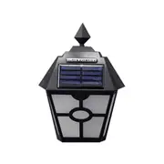 Solar Retro Hexagonal Led Wall Lamp Outdoor Light Sensor Control Landscape Light (Black)