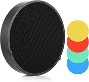 Photography Honeycomb Lamp Shade Grid 60 Degree with 4pcs Color Filters for 180mm-250mm/7.1in-9.8in Reflector Diffuser Studio Light Strobe Accessory 46MM