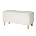 Storage Ottoman Blanket Box 99cm Teddy Fabric White Artiss