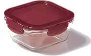 [LocknLock] Boroseal Square Oven Glass Food Container 500ml Capacity, Borosilicate Glass, Heat Resistant to 400°C, Patented Four-Hinge Locking System,100% Airtight, Leak-Proof Storage - Clear