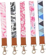 NAMOARLY 5Pcs Wrist Lanyards for Keys Stylish Keyring Straps for Bag Id Accessories Printing Key Ring Holders for Everyday Use