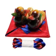 Korean Traditional Folk Doll Mandarin Duck + Blue and Red Treads SET Figure Gift