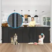 42" Extra Tall X 100" Extra Wide Retractable Baby Gate- Reinforced Bottom