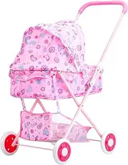 Doll Stroller,Lightweight Baby Doll Play Carriage - High-Strength Frame Nursery Toy Stroller Realistic Pretend Play for Children's Day Birthday Easter