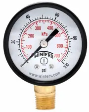2 Inch Dial Dry Pressure Gauge Multi Function Utility Air Water Use