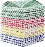 Kitchen Towels Bulk 100 Cotton Kitchen Dish-Cloths Scrubbing Dishcloths Sets 11x17 Inch 12pcs (Mix Color)