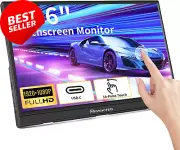 15.6" Touchscreen Portable Monitor, 1080P, HDR, IPS, USB-C HDMI, Speakers