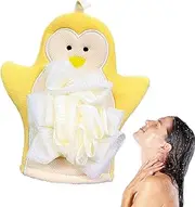 Hkuoeue Body Scrub Gloves,Cute Cartoon Hand Scrub Gloves - Elastic Rich Foaming Towel, Skin-Friendly Shower Mitten for Soothe, Cleanse Your Skin