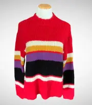 NWT Sanctuary Wool-Blend Pullover Party Stripe Sweater Long-Sleeve, Size S