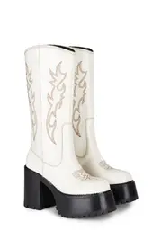 [Current Mood] Canyon Town Western Boots- Cream