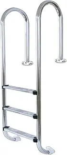 2/3-Step Swimming Pool Ladder,In-Ground Stainless Steel Step,Incline Above Ground in-Pool Swimming Pool Ladder,Flange Installation(3Steps)