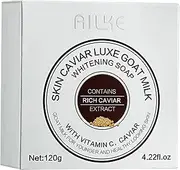 AILKE Goat Milk Whitening Soap, Moisturizing Body Wash Bar, HandMade Soap, With Vitamin C, Brightening, Even Toning, For All Skin Types, 120g