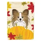 Caroline's Treasures BB2054CHF Papillon Thanksgiving House Flag Large Porch S...