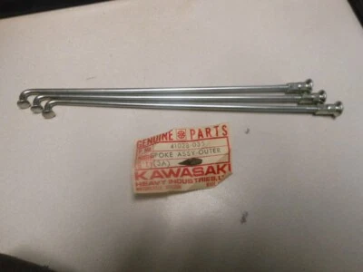 NOS Kawasaki Outer Spoke Assembly 70 F5 71 F8 41028-035 Qty 3