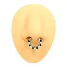 Septum Clicker Hinged 16G Drop CZ Segment Ring Surgical Steel Hoop Earring