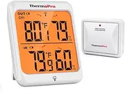 ThermoPro TP63B Waterproof Indoor Outdoor Thermometer Digital Wireless Hygrometer Humidity Gauge Temperature Monitor with Cold-Resistant Outdoor Temperature Thermometer, 500ft/150m Range