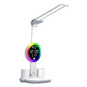 LED Desk Lamp Reading Light Rechargeable Time Date Temperature Display Study