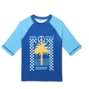 Wonder Nation Boy's Blue Short Sleeve Rash Guard Graphic Print Size XL (14-16)