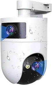 WiFi Surveillance Camera Dual Lens 4K 8MP HD Outdoor IP Camera AI Tracking Security Protection Smart Baby Monitor(US Plug,8MP No Card)