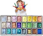 Shifting Watercolor Painting Set | 24 Colors Watercolour Paint Set | Crafts Painting Tool Kits For Students, Glitter Water-colour Paint Set For Painting | Colour Solid Paint Box For Artist