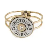 Western Theme Two-tone Bullet Hinge Bangle Bracelet for Women